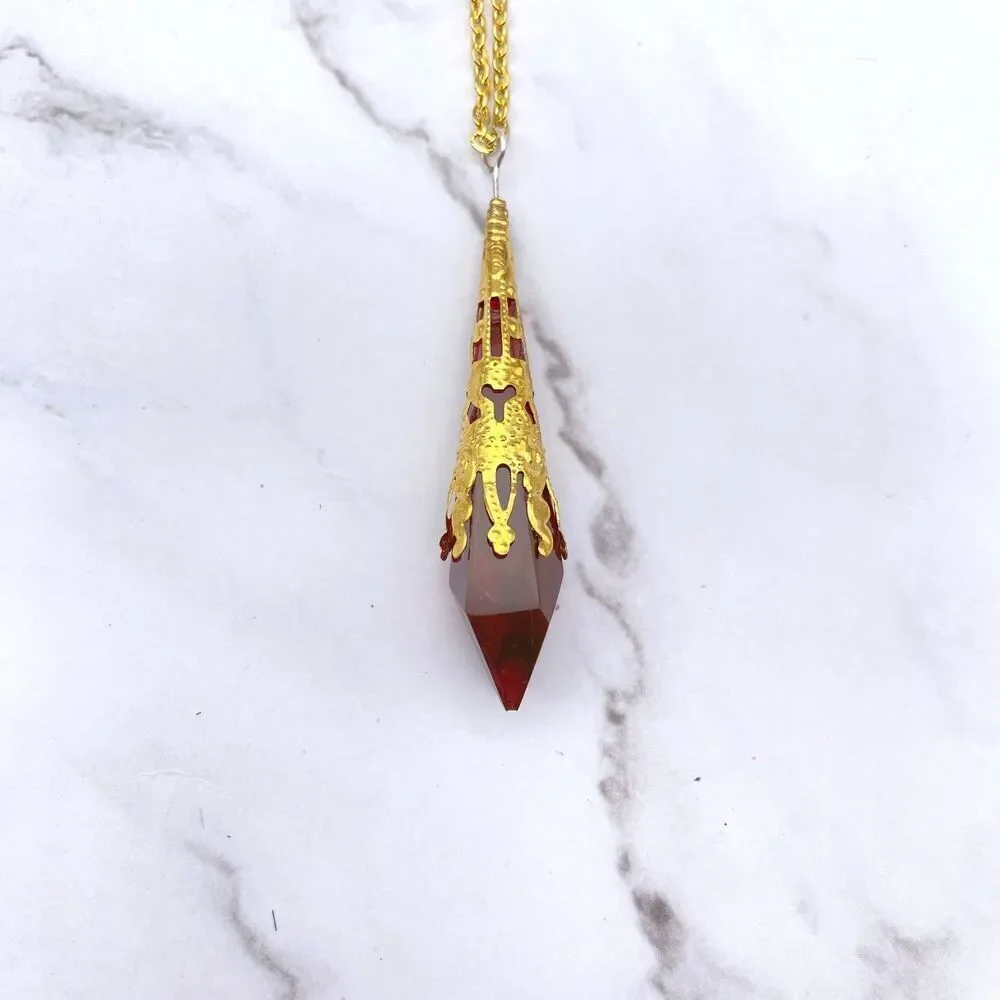 Blood Red Pendulum Necklace - Picture 5 of 11